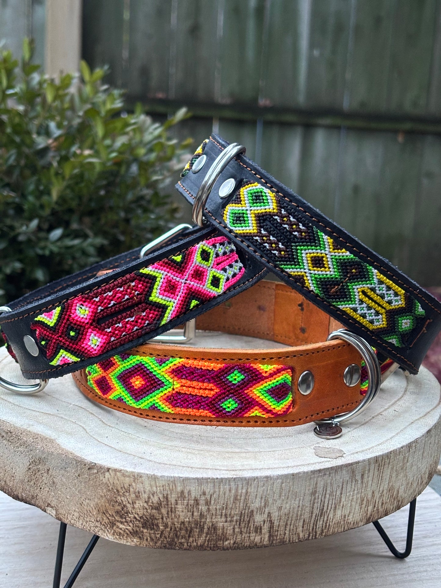 Large (50) Partial Embroidered Leather Collars