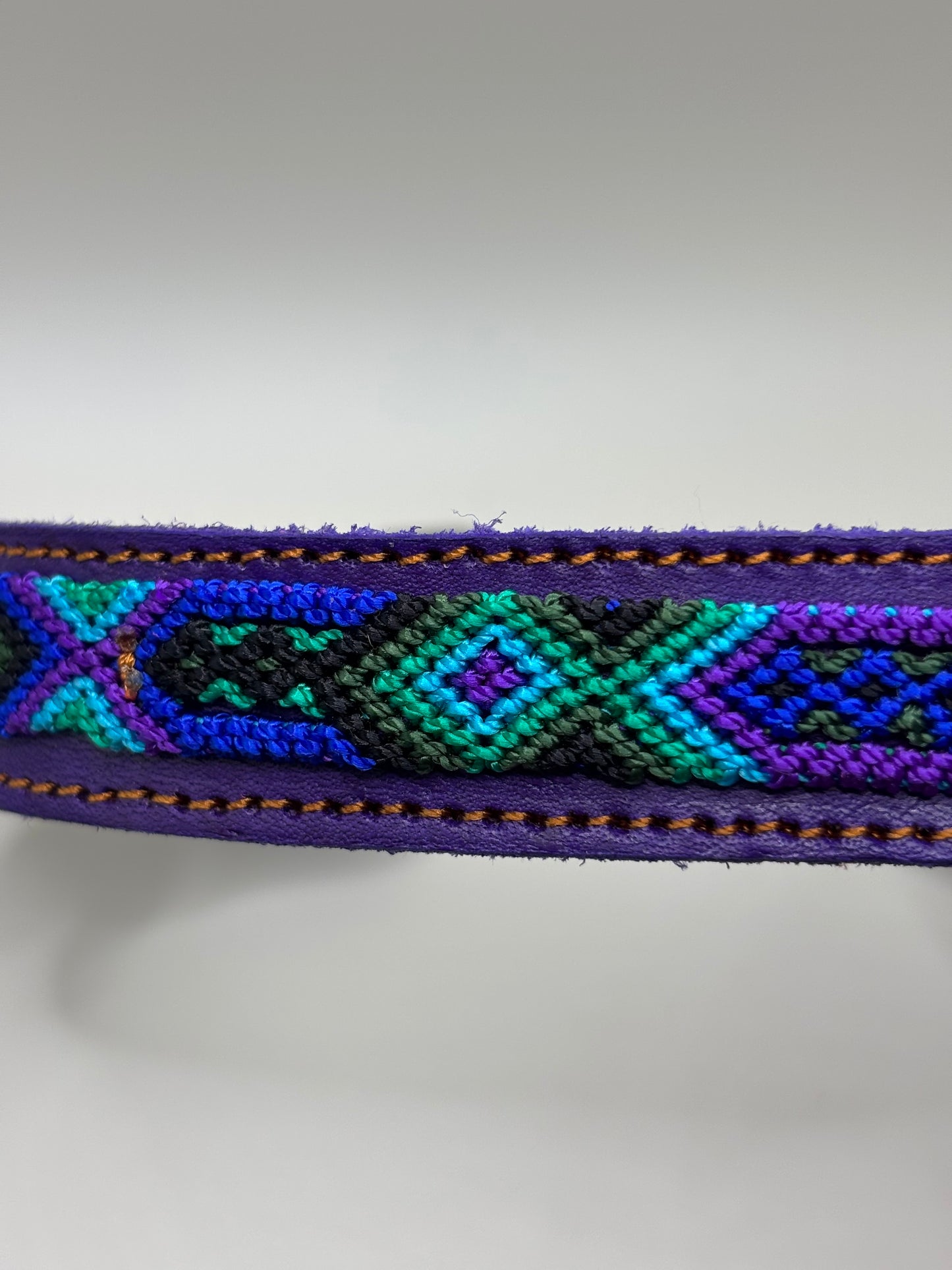 Amor azul Large 45cm  Leather Dog Collar