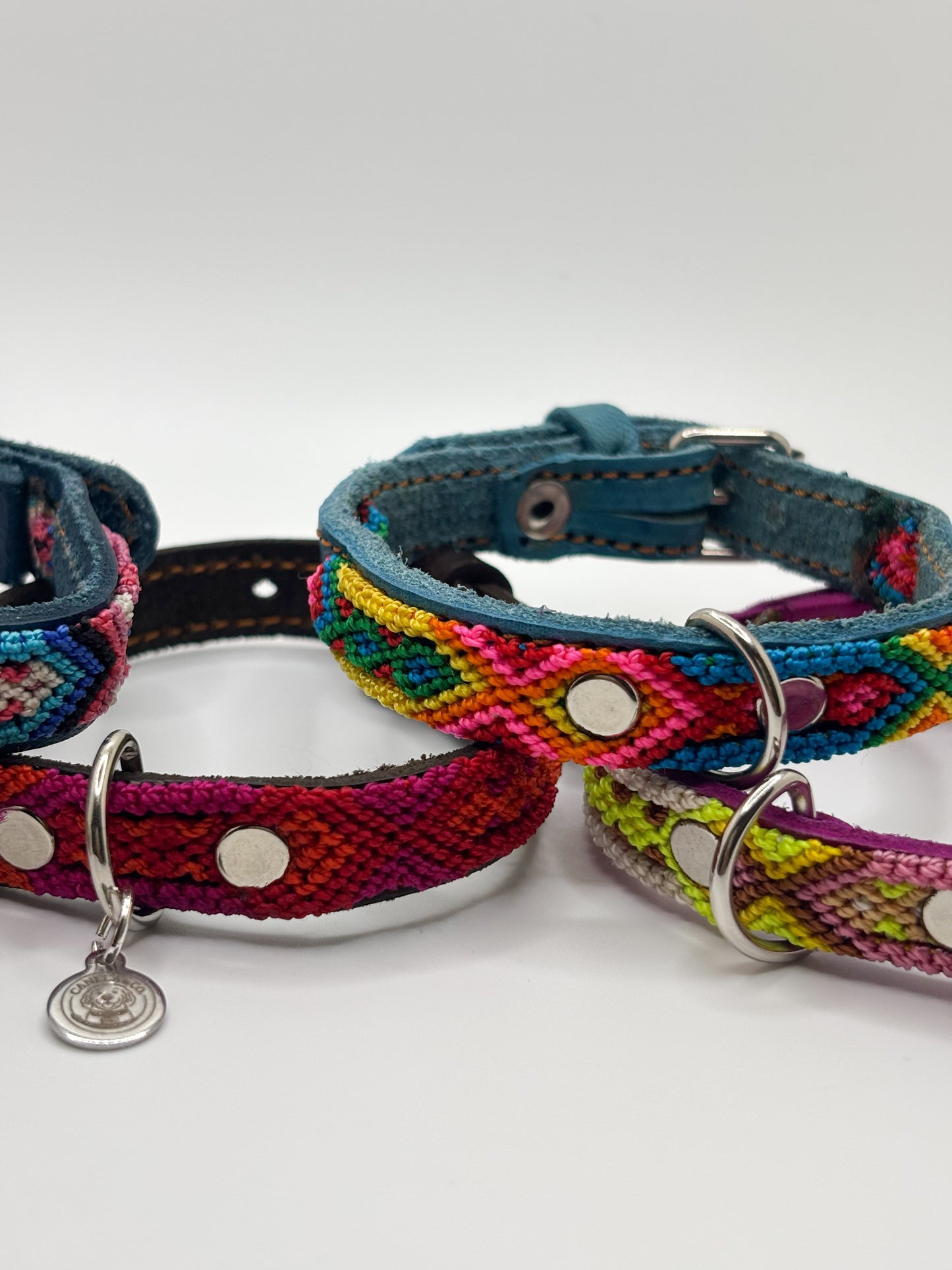 X-Small (25cm) Hand Embroidered Leather Dog Collars