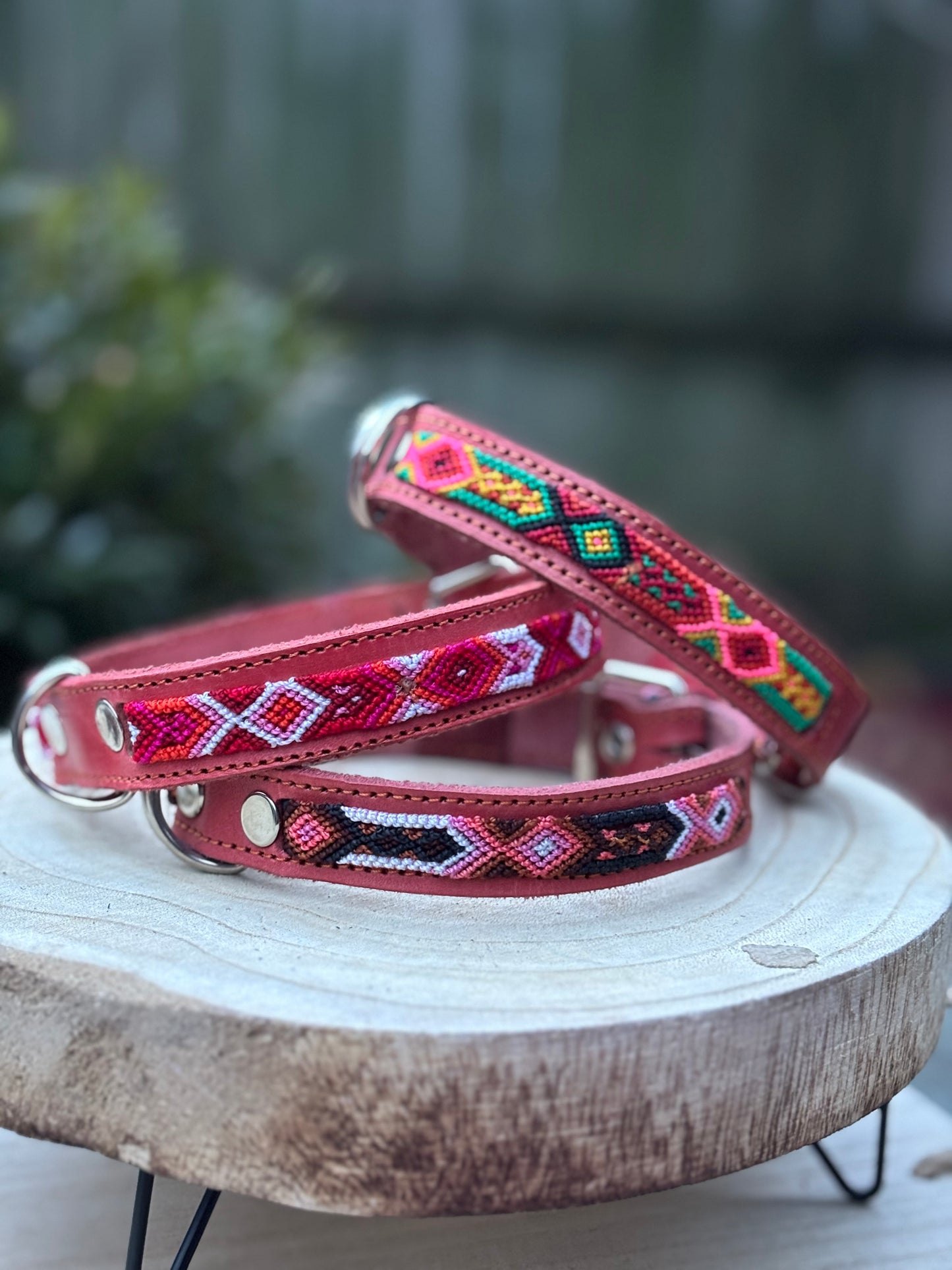 Medium (40cm) Partial Embroidered Leather Collars