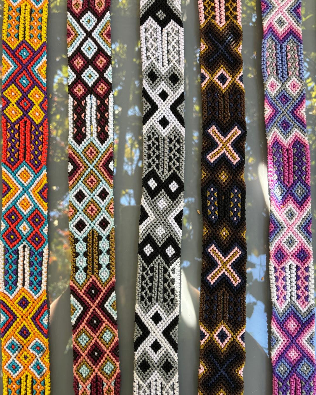 Handwoven Large Dog Leash-1m Embroidered with Leather Handle