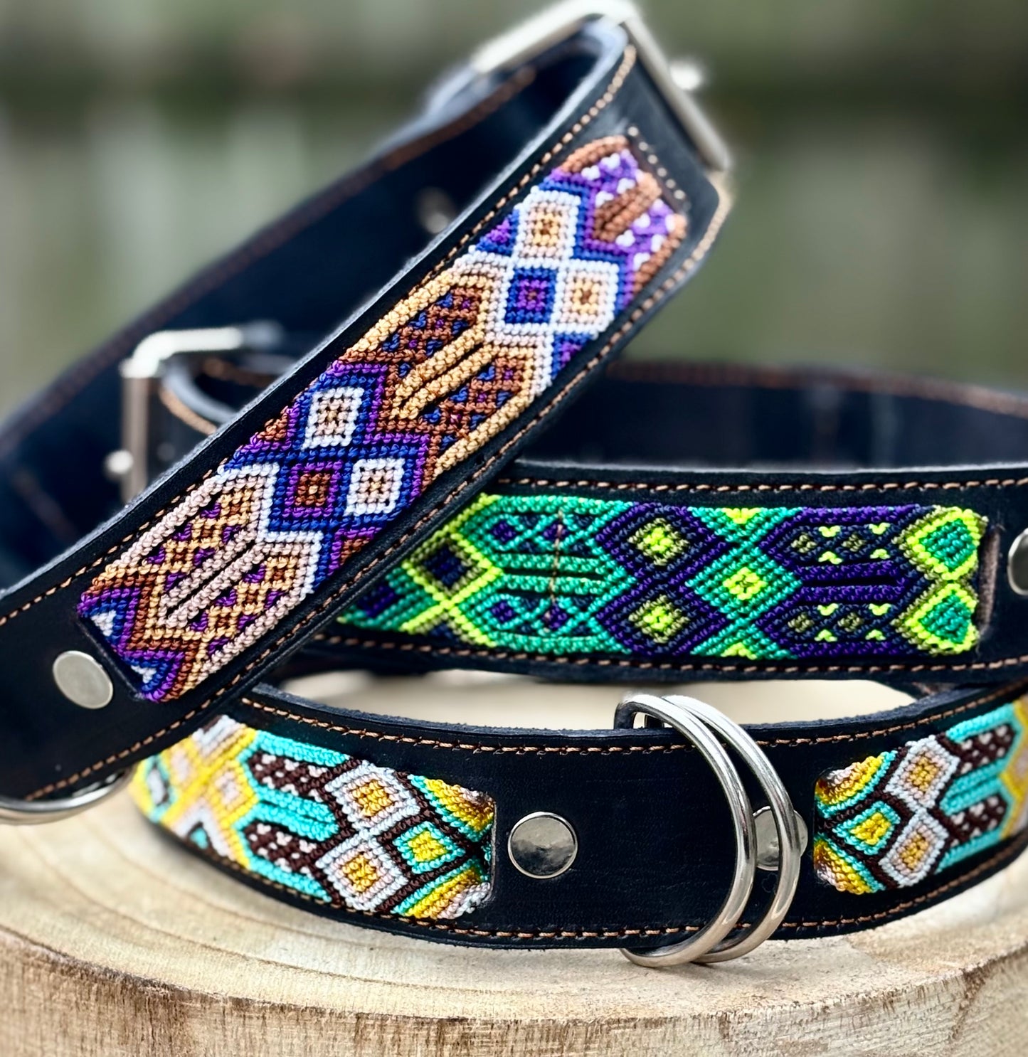 X-Large (60cm) Partial Embroidered Leather Collars