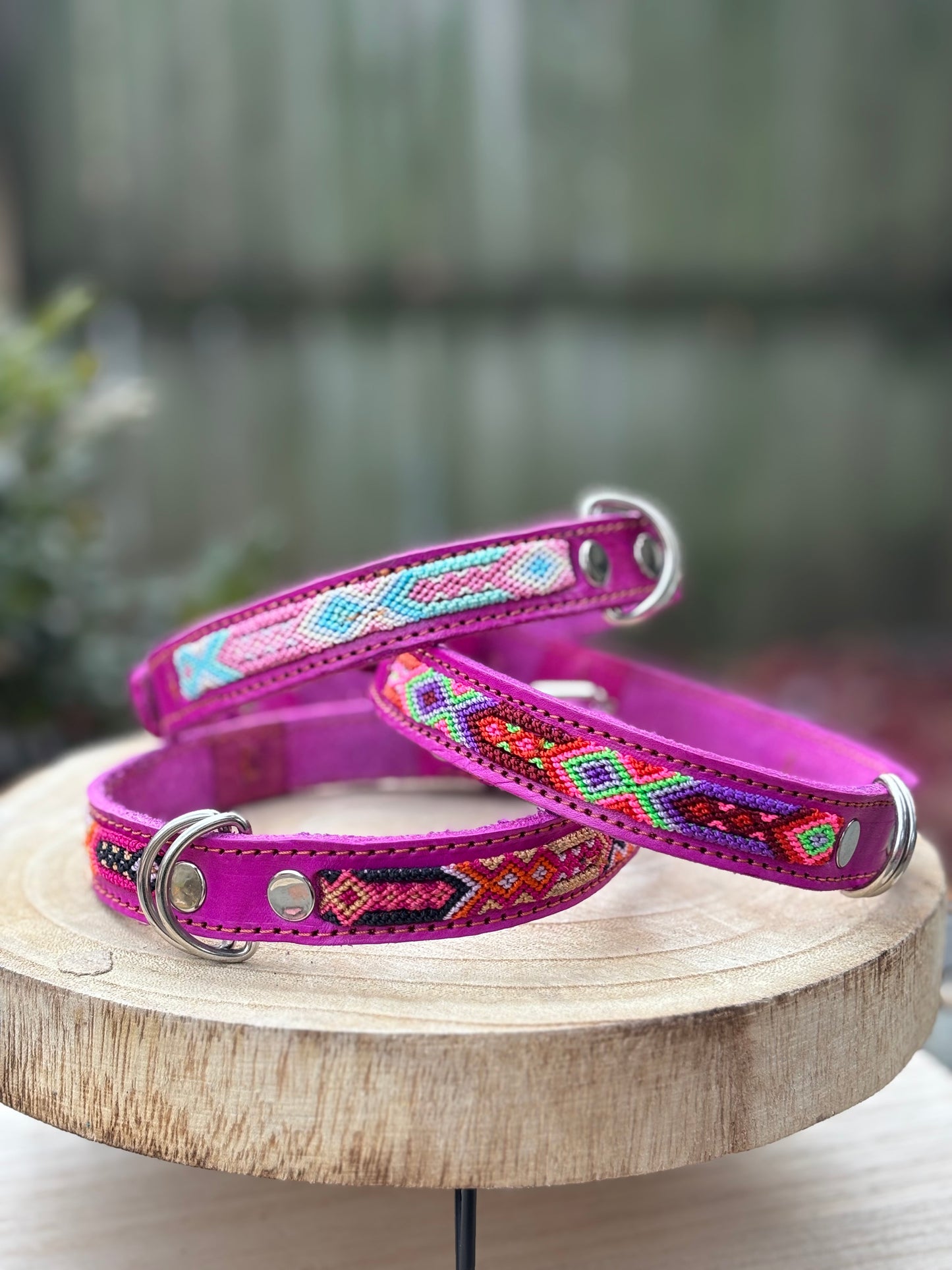 Medium Plus (45cm)Partial Embroidered Leather Collars