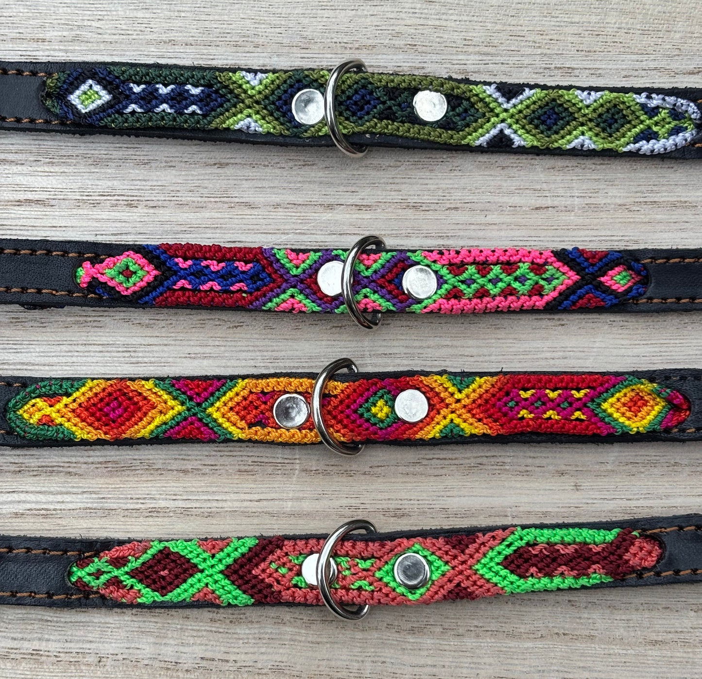 X-Small (25cm) Hand Embroidered Leather Collars