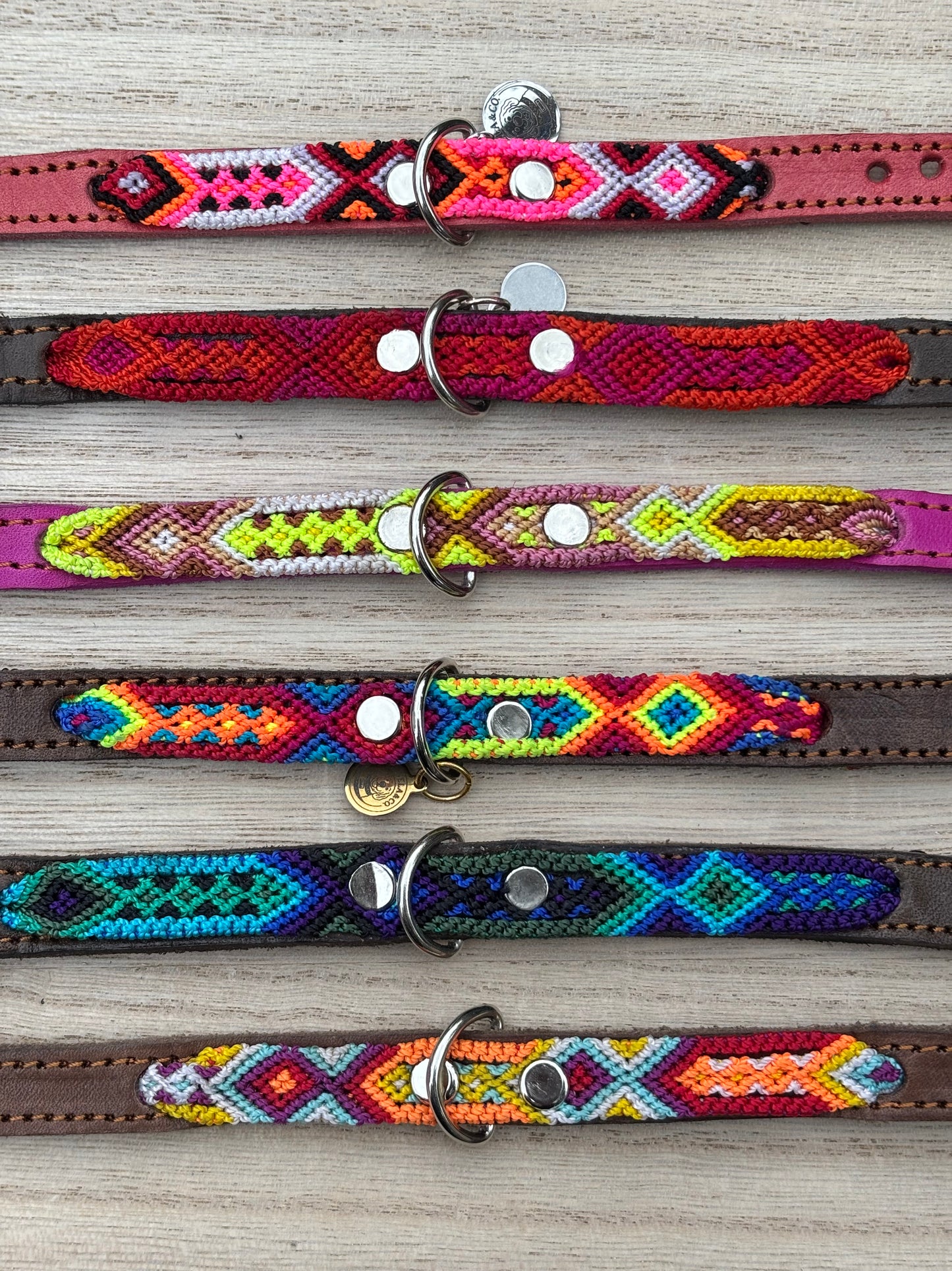 X-Small (25cm) Hand Embroidered Leather Collars