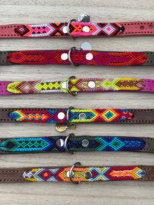 X-Small (25cm) Hand Embroidered Leather Collars