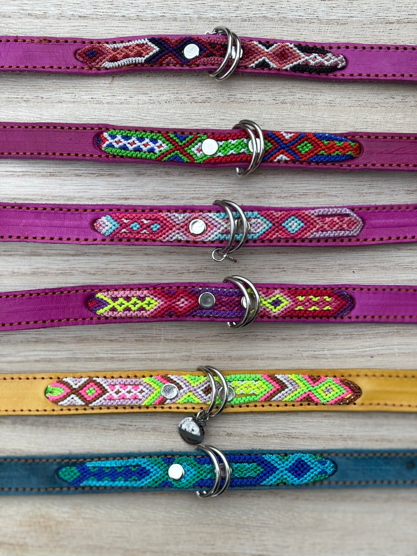 Small Plus (35cm) Partial Embroidered Leather Collars