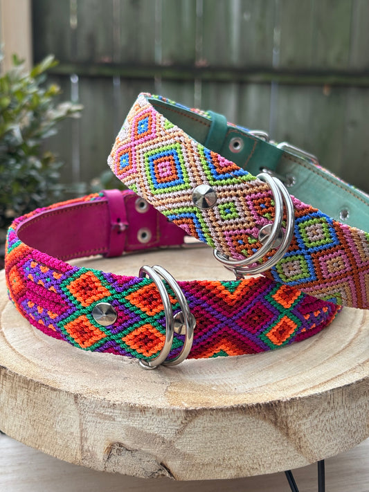 X-Large (60cm) Full Embroidered Leather Collars