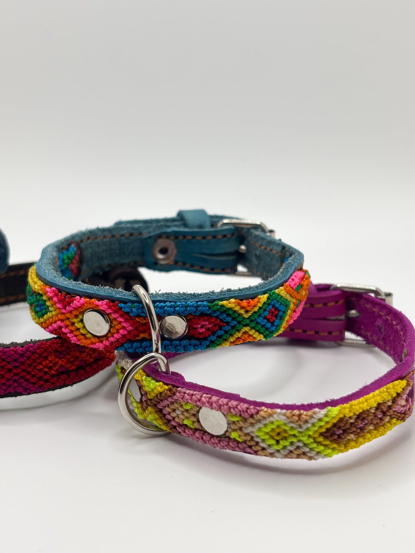 X-Small (25cm) Hand Embroidered Leather Dog Collars