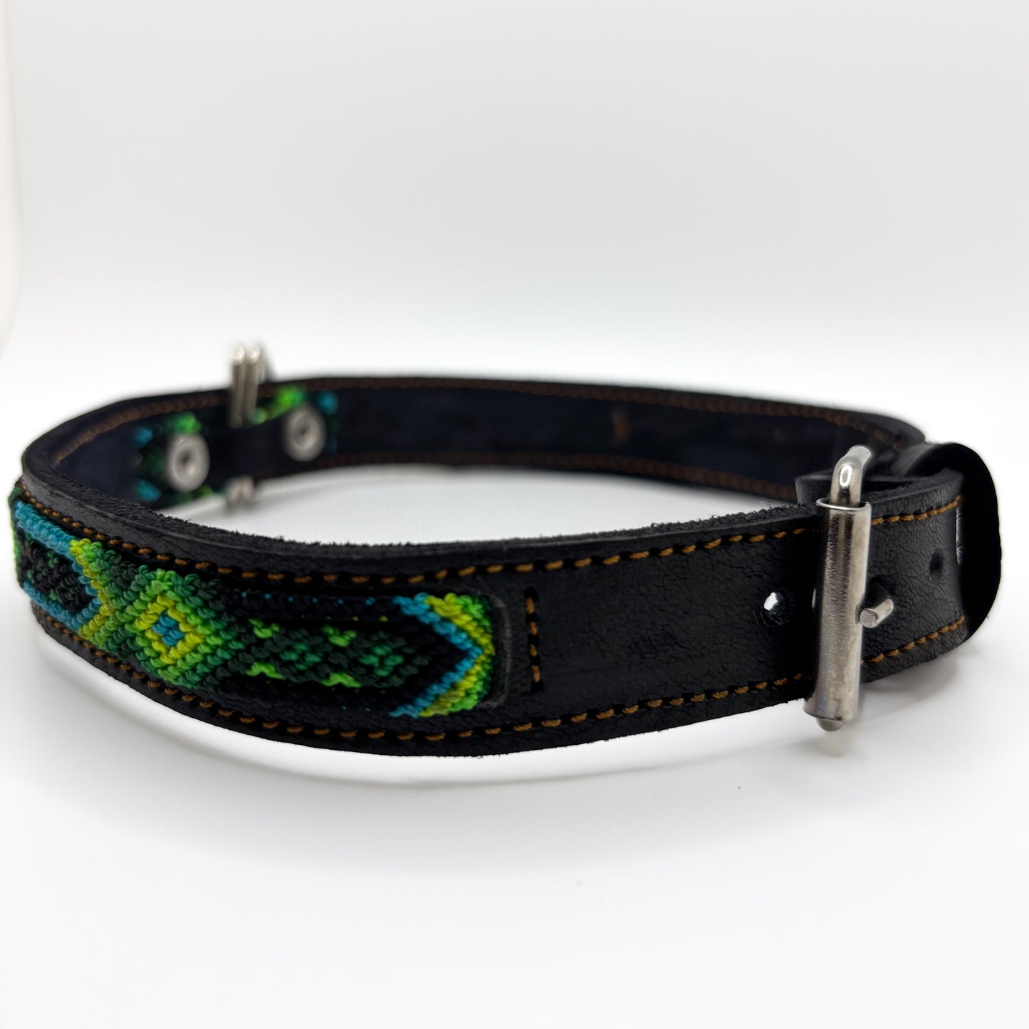 Selva Large 45cm Hand Embroidered Leather Dog Collar
