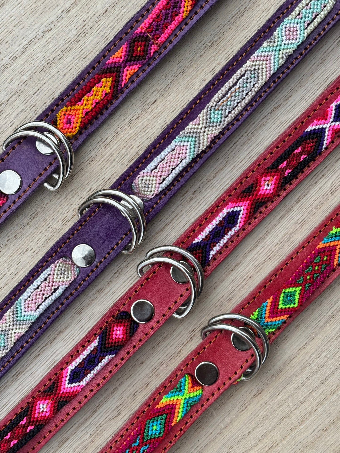 Medium Plus (45cm)Partial Embroidered Leather Collars