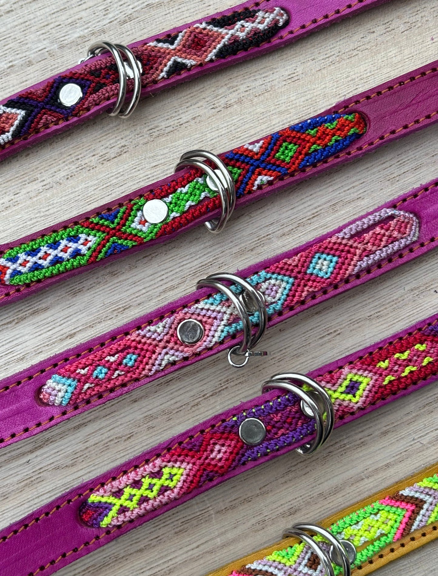 Small Plus (35cm) Partial Embroidered Leather Collars