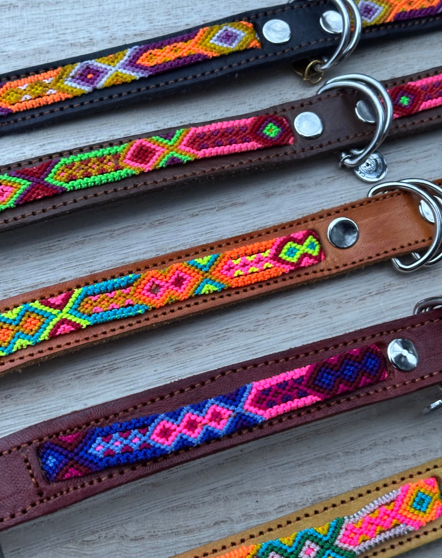 Medium (40cm) Partial Embroidered Leather Collars