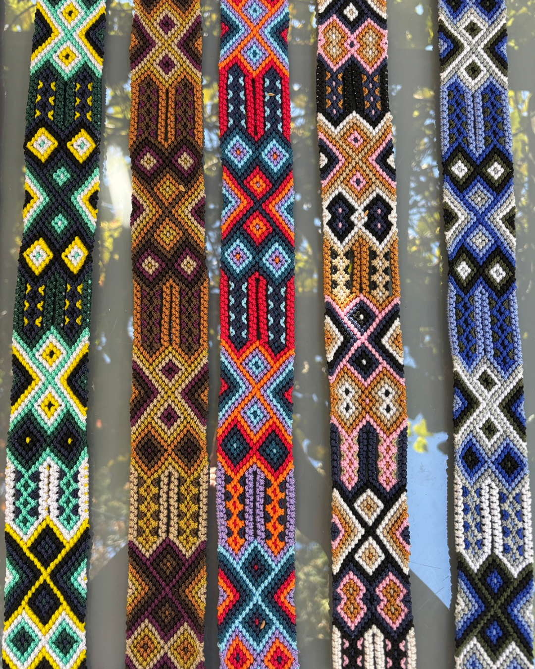 Handwoven Large Dog Leash-1m Embroidered with Leather Handle