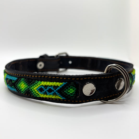 Selva Large 45cm Hand Embroidered Leather Dog Collar