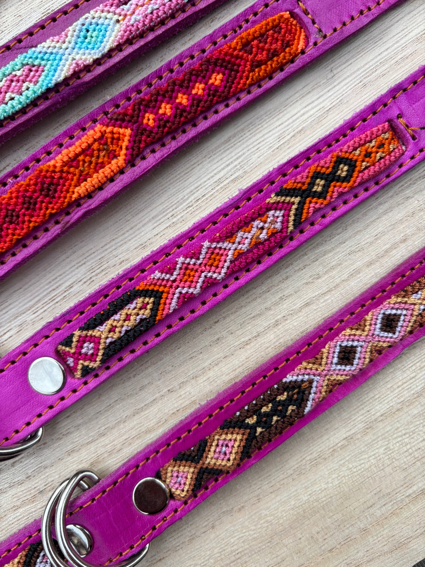 Medium Plus (45cm)Partial Embroidered Leather Collars
