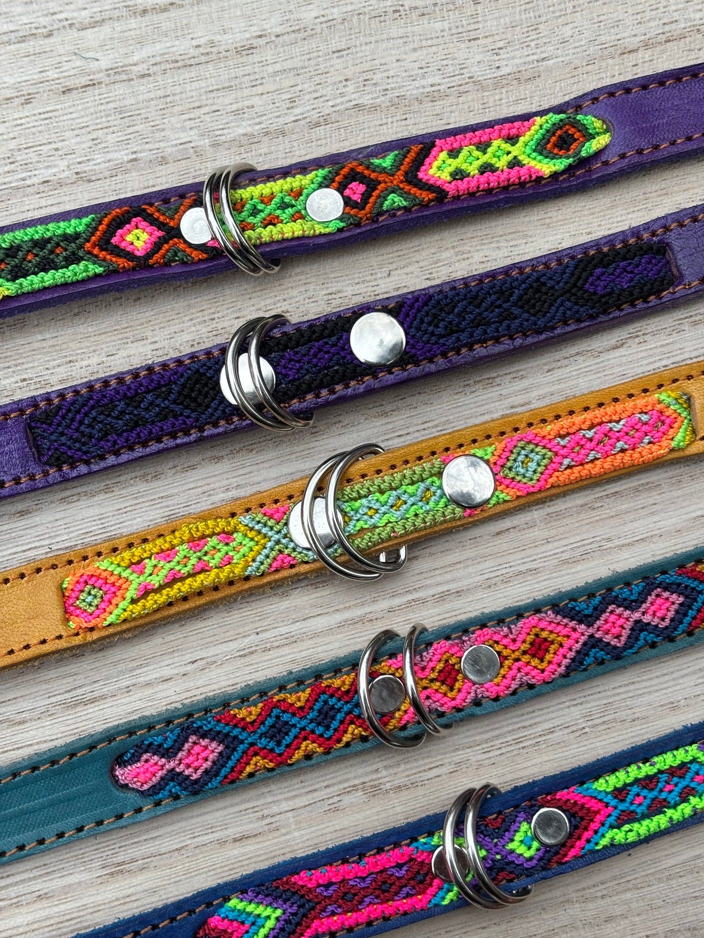 Small Plus (35cm) Partial Embroidered Leather Collars