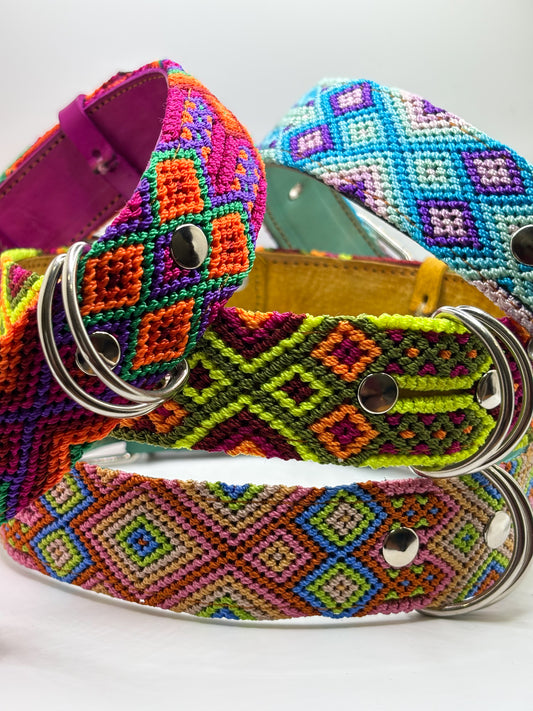 Brisa – 60cm XXL – Hand Embroidered Leather Dog Collar