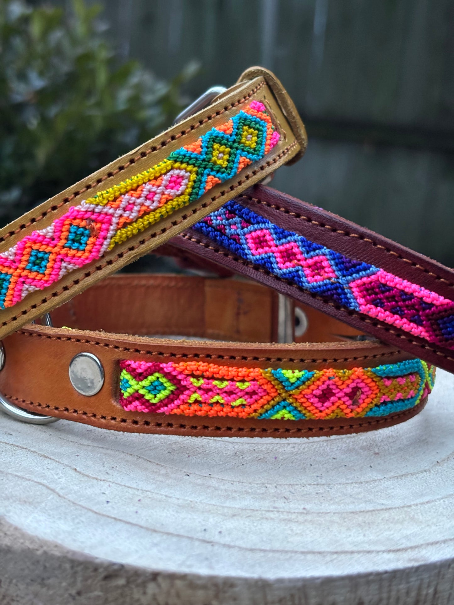 Medium (40cm) Partial Embroidered Leather Collars