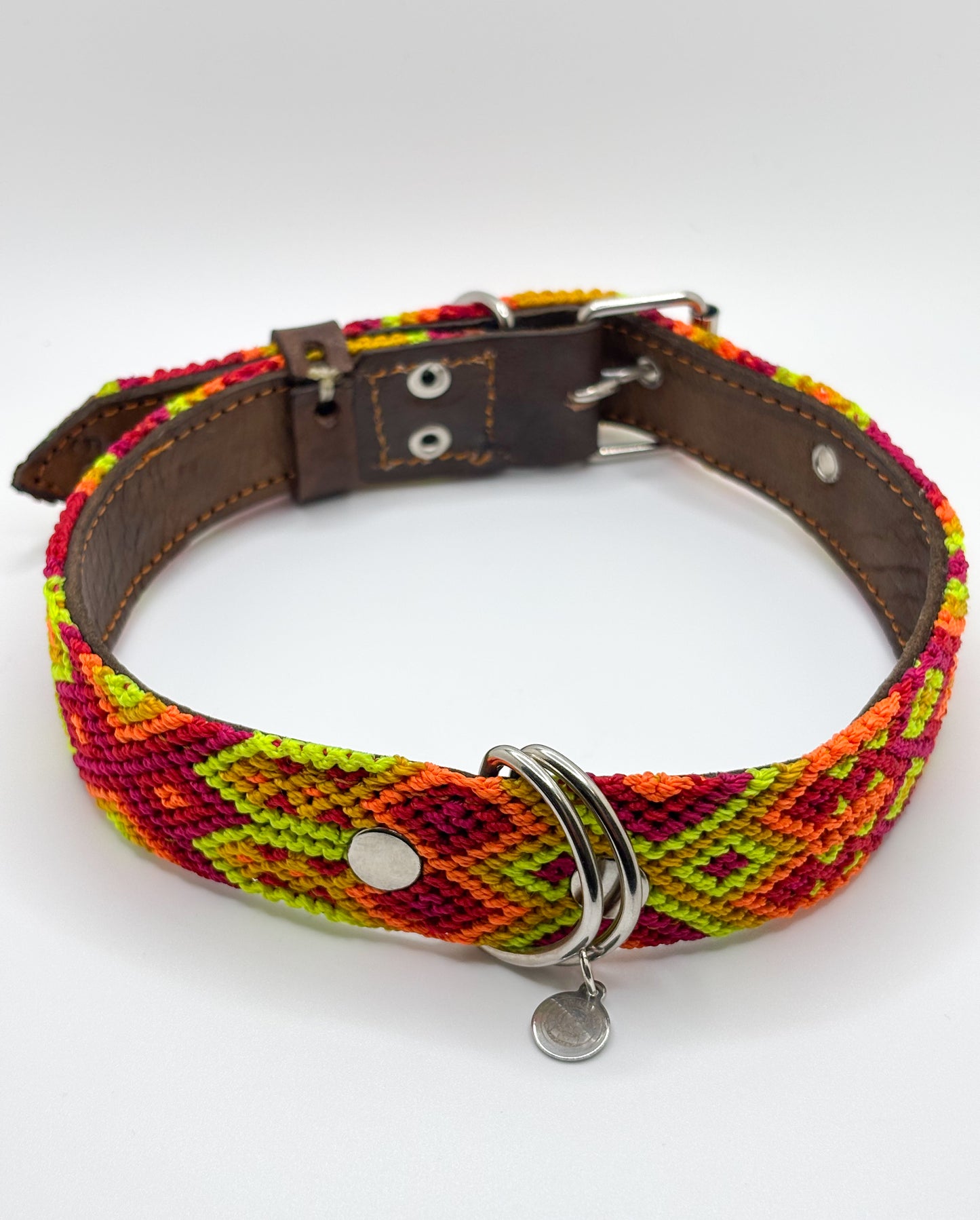 Pumpkin but Make It Spicy 🌶️ (50cm) Hand Embroidered Leather Dog Collar