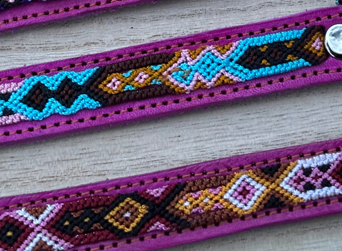 Medium (40cm) Partial Embroidered Leather Collars