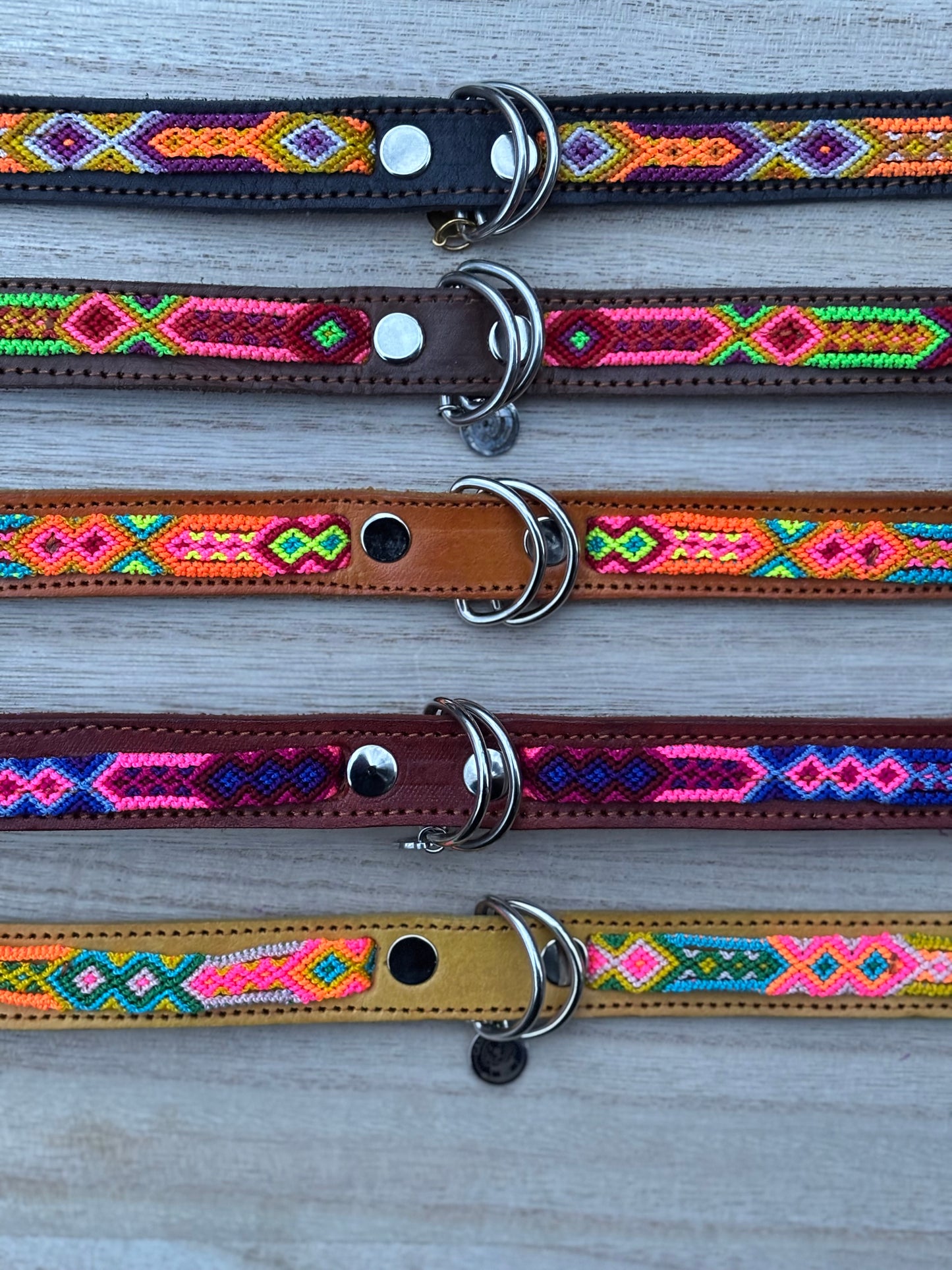 Medium (40cm) Partial Embroidered Leather Collars