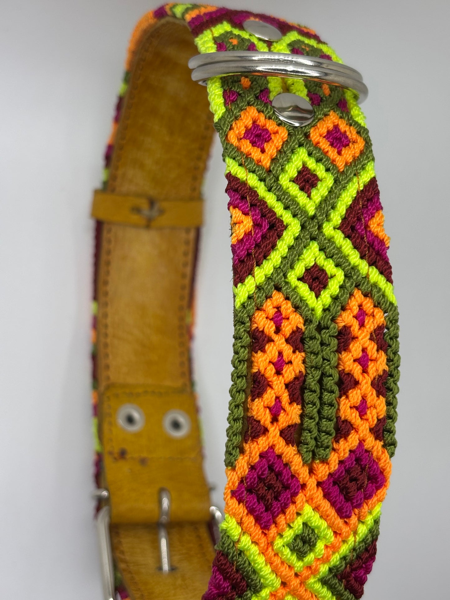 Calor – XXL 60cm -Hand Embroidered Leather Mexican Dog Collar