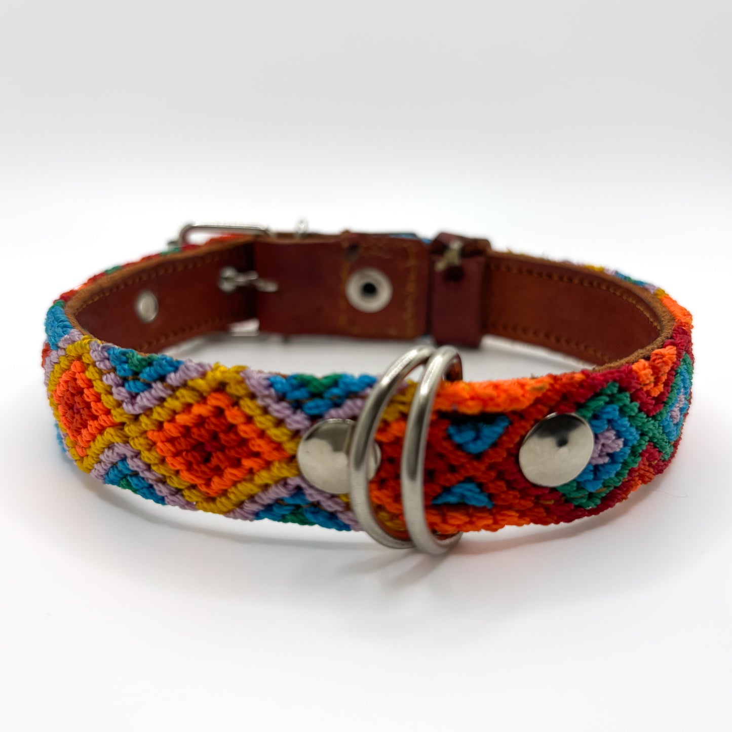 Fiesta-Small (35cm) Hand Embroidered Leather Dog Collar