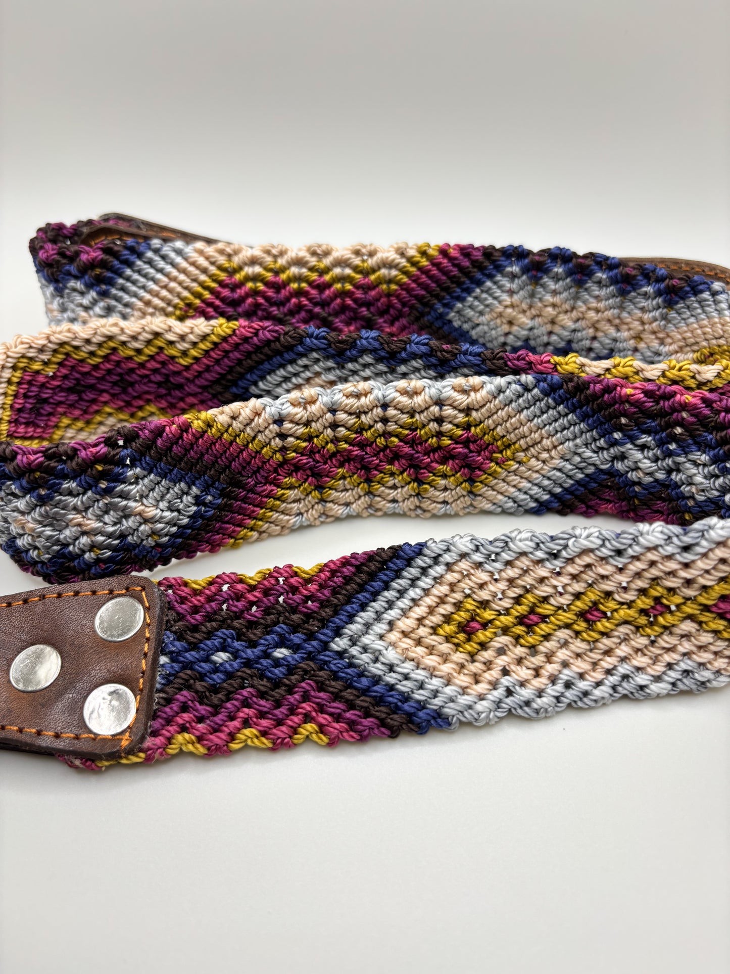 Medium Leash (1m) Hand Embroidered, Genuine Leather