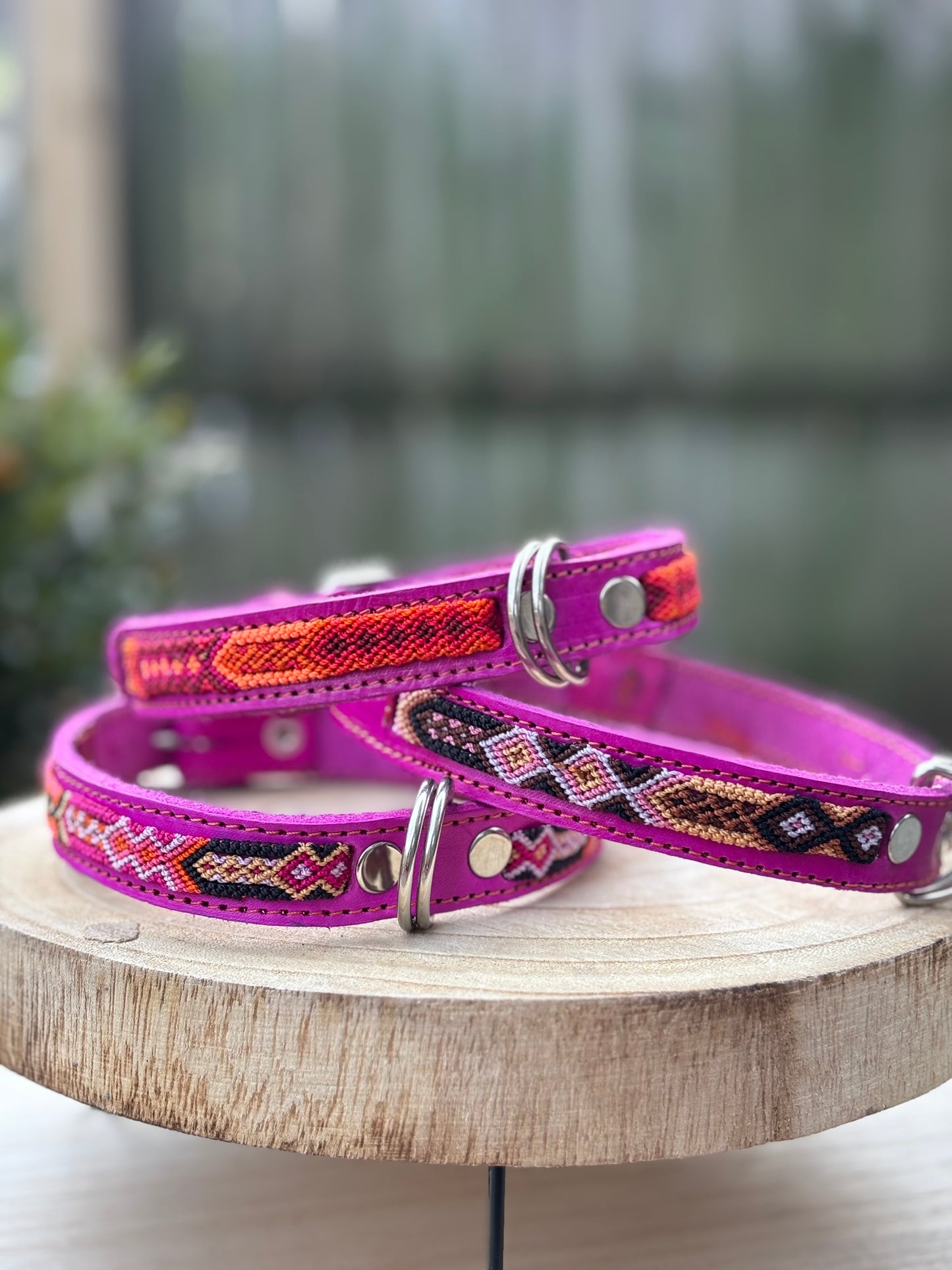 Medium Plus (45cm)Partial Embroidered Leather Collars