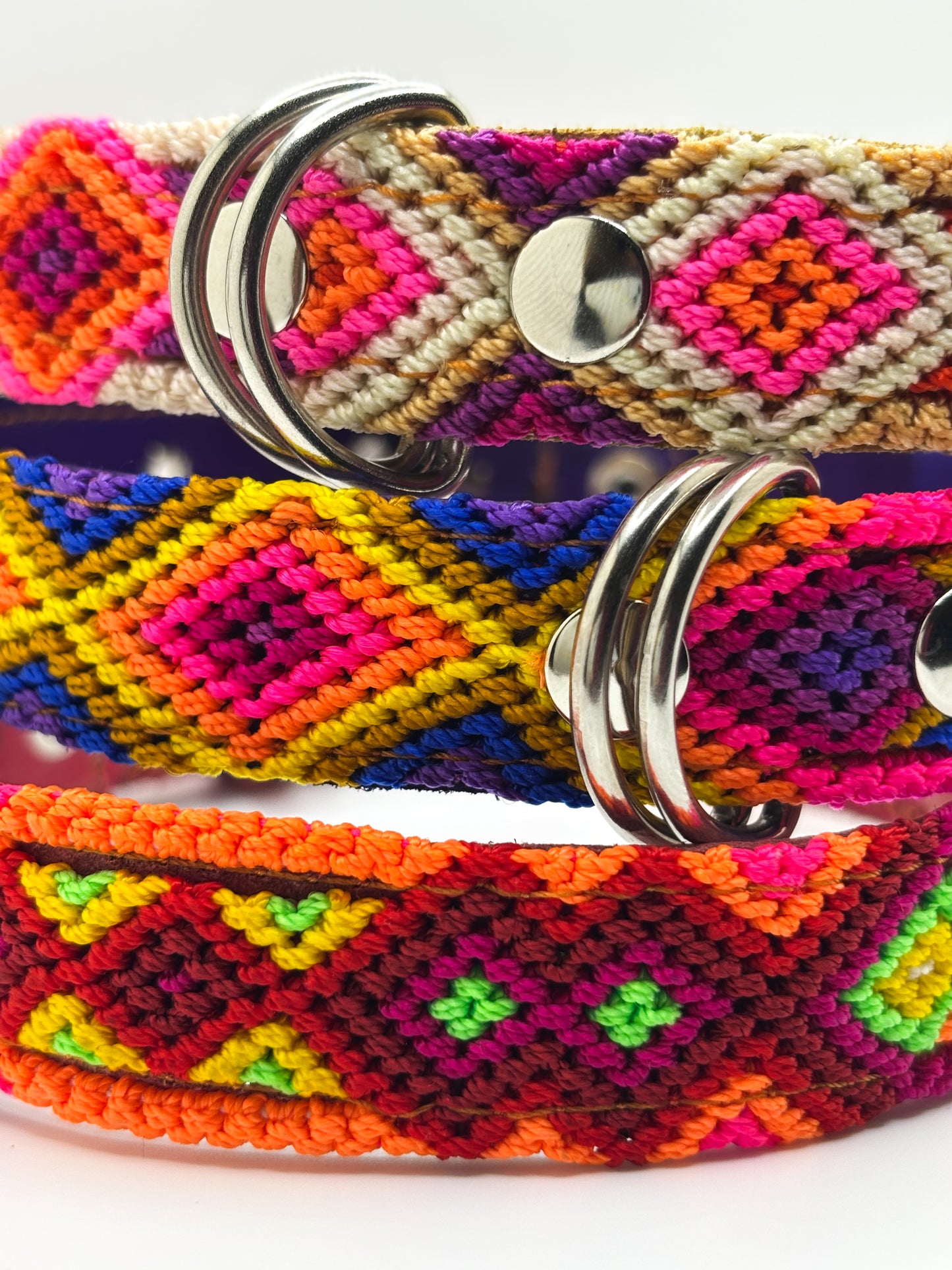 Verano Large 45cm Hand Embroidered Leather Dog Collar