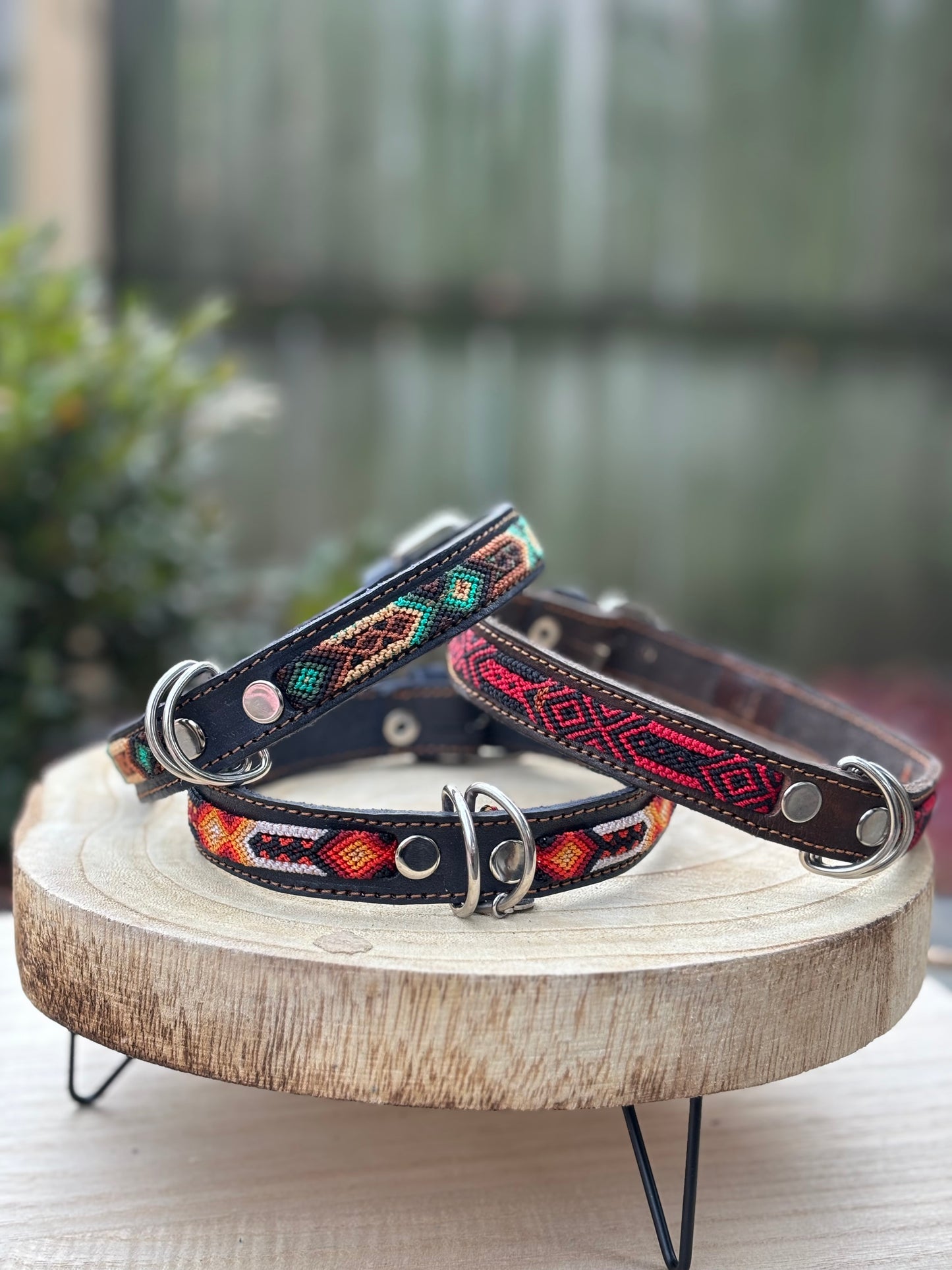 Medium Plus (45cm)Partial Embroidered Leather Collars