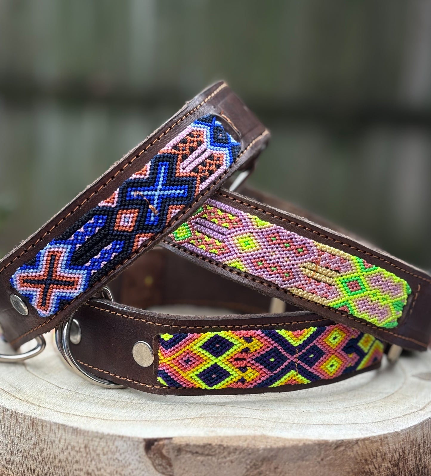 Large Plus (55) Partial Embroidered Leather Collars