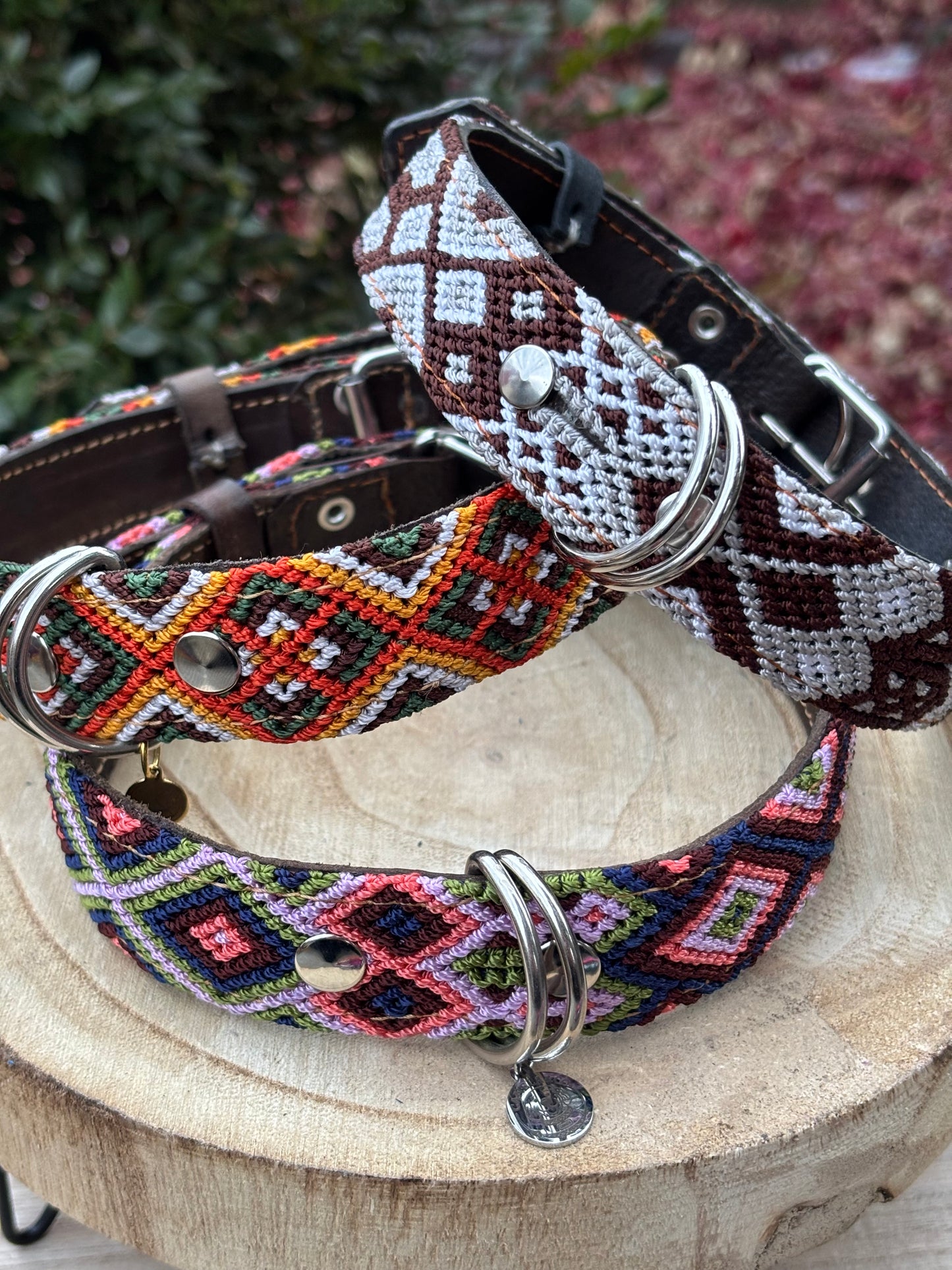 Large (50) Full Embroidered Leather Collars