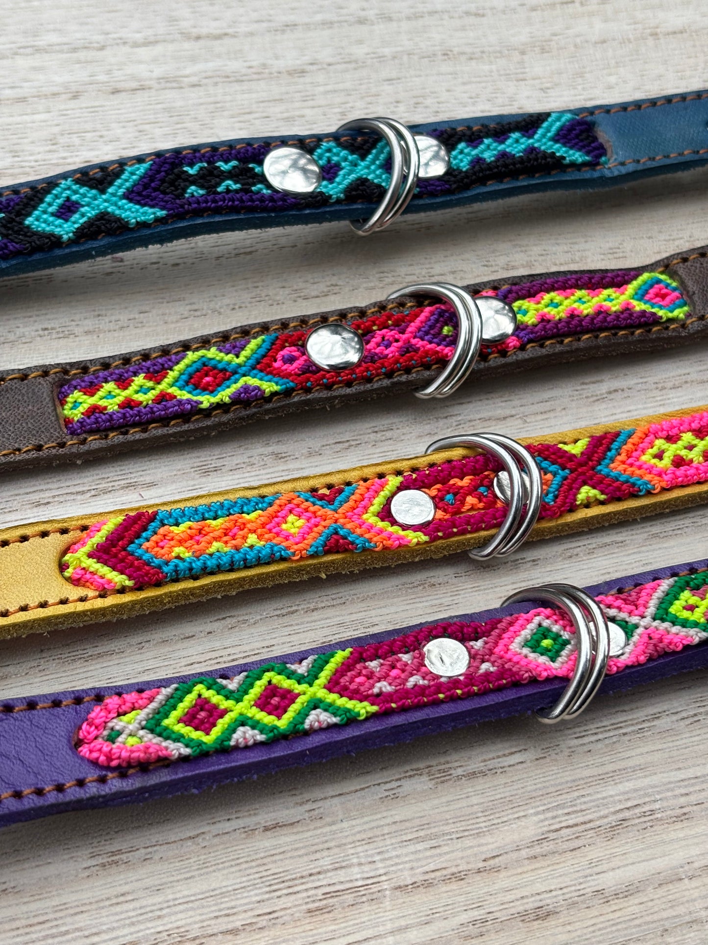 Small (30cm) Partial Embroidered Leather Collars