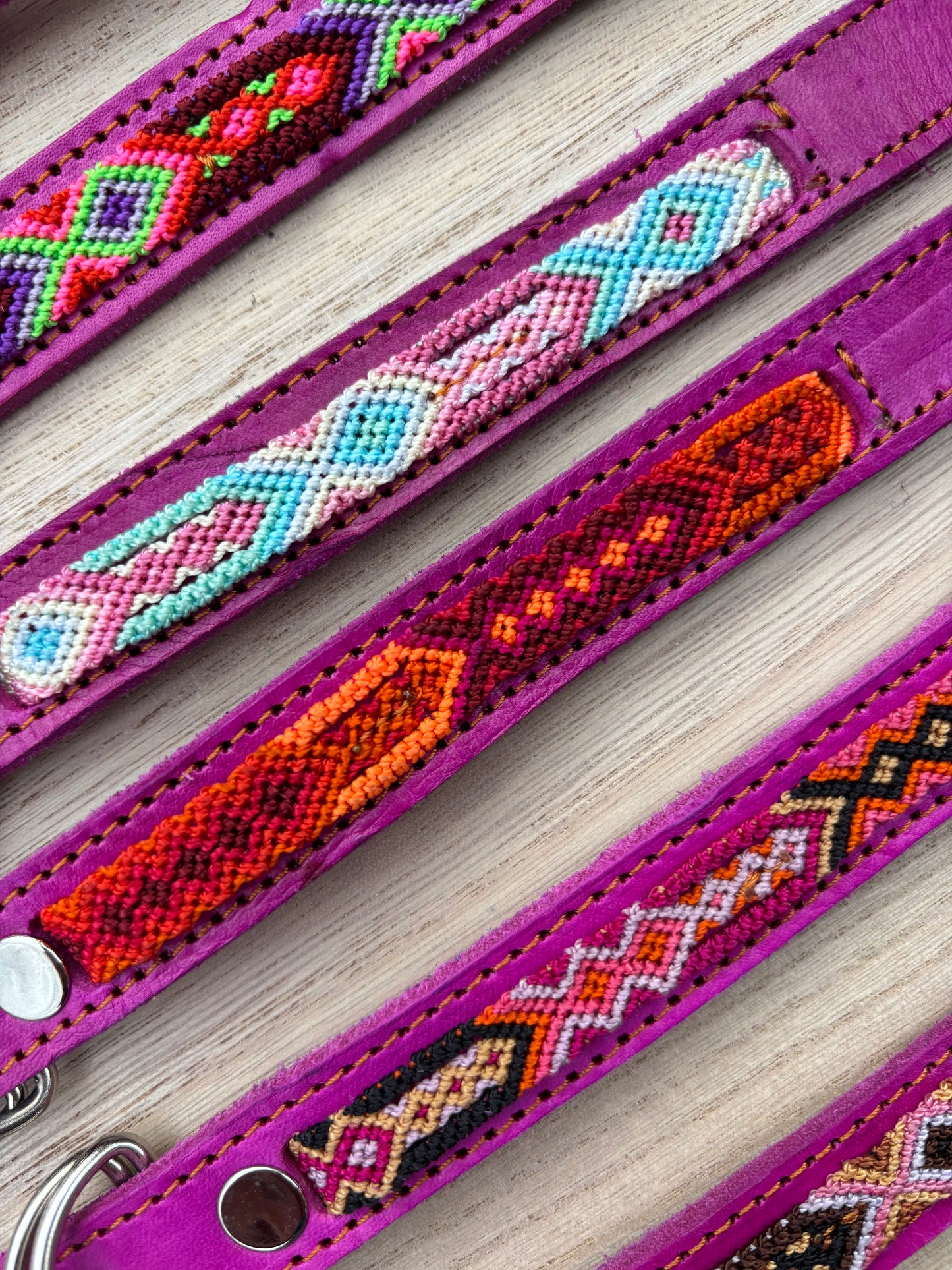 Medium Plus (45cm)Partial Embroidered Leather Collars