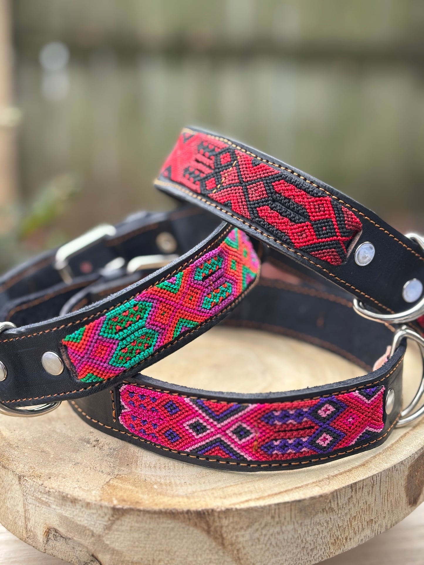 Large Plus (55) Partial Embroidered Leather Collars