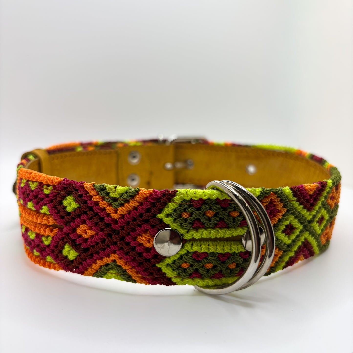 Calor – XXL 60cm -Hand Embroidered Leather Mexican Dog Collar