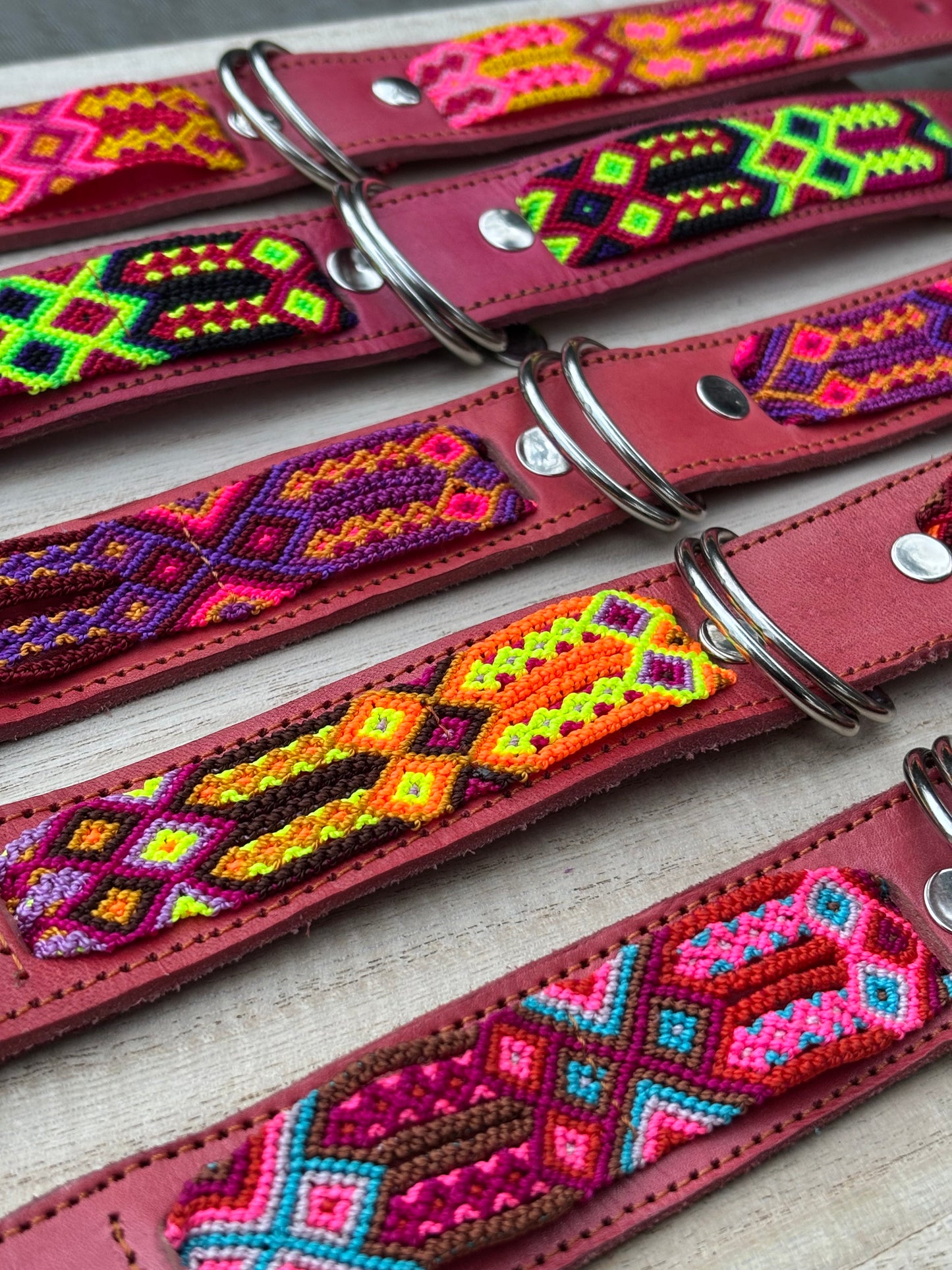 Large (50) Partial Embroidered Leather Collars