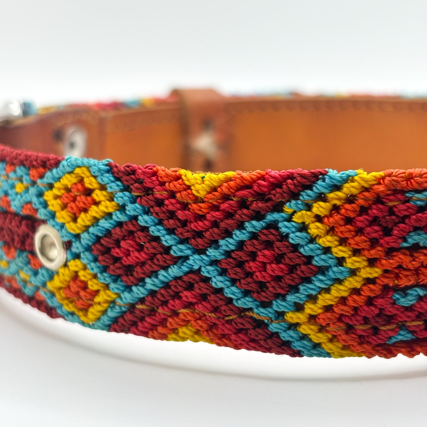 Sol y Mar – Large (50cm) Hand Embroidered Leather Dog Collar