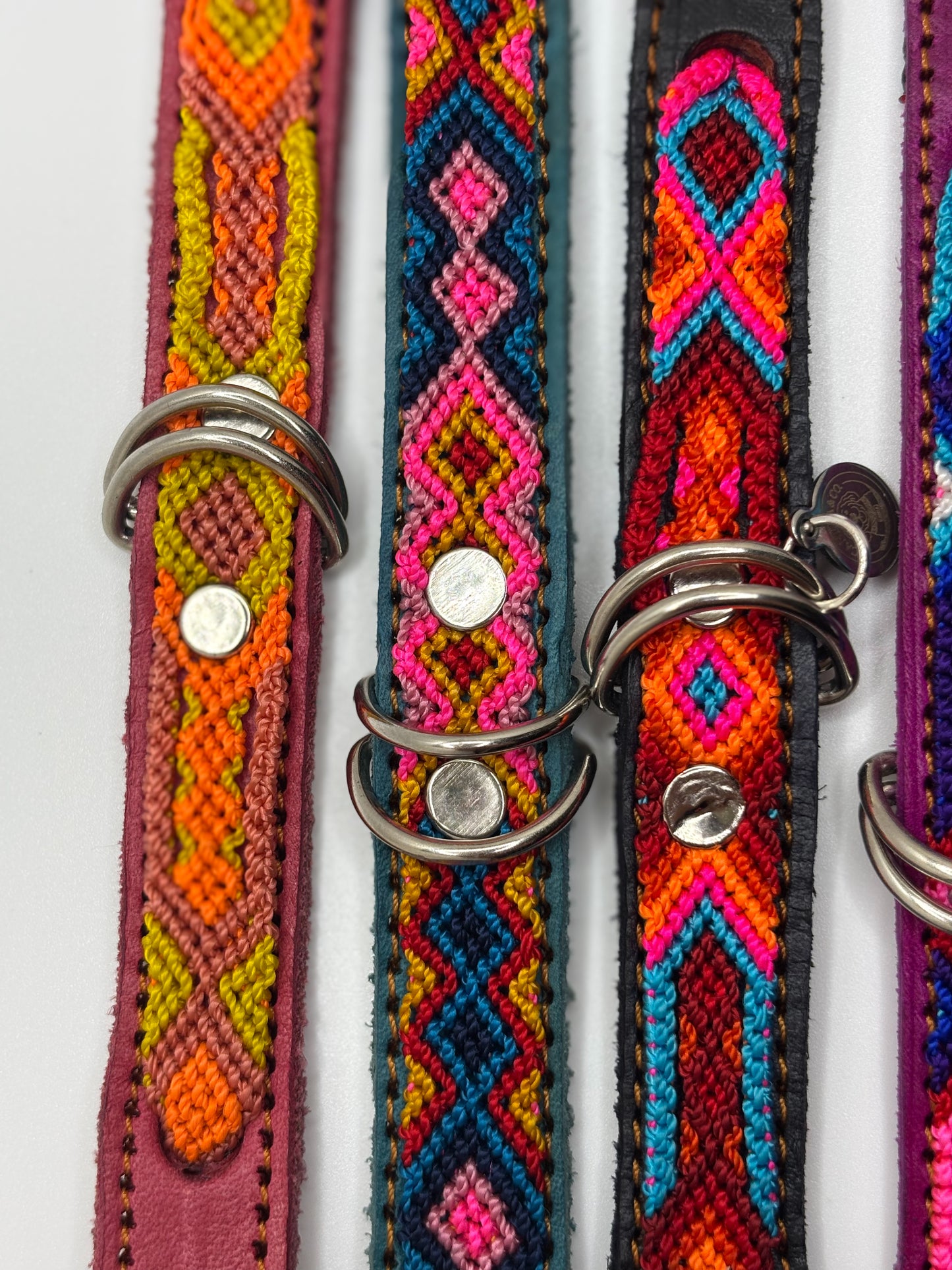 Small (35cm) Hand Embroidered Leather Dog Collars