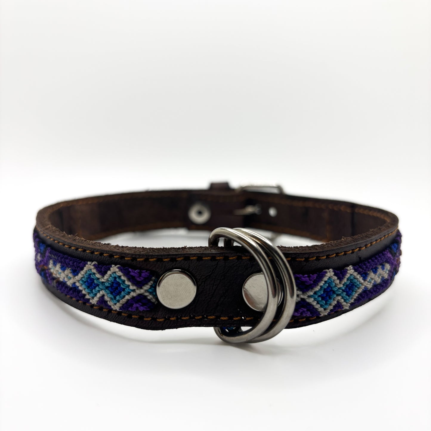 Starry Night Large 45cm Hand Embroidered Leather Dog Collar