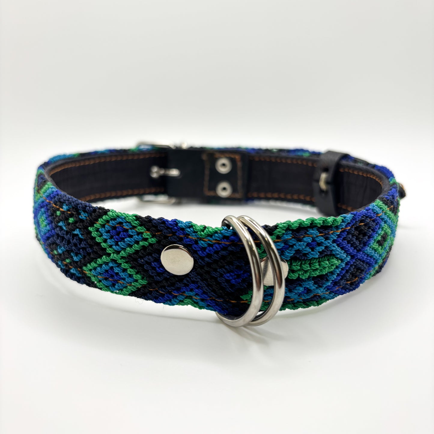 Selva- XL (55cm) Hand Embroidered Mexican Leather Dog Collar