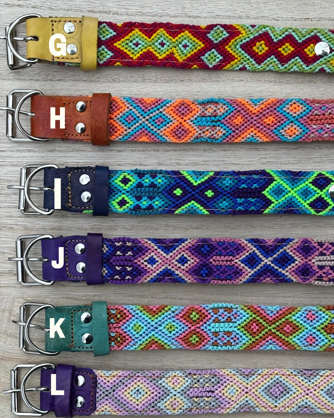 Large (50) Full Embroidered Leather Collars