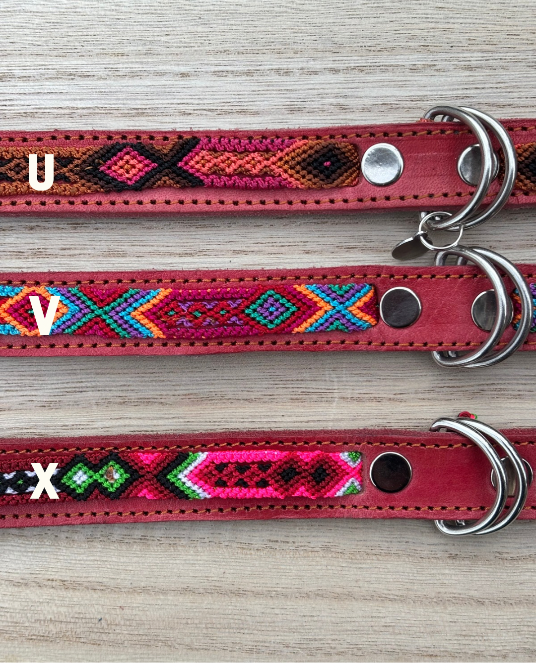 Medium Plus (45cm)Partial Embroidered Leather Collars