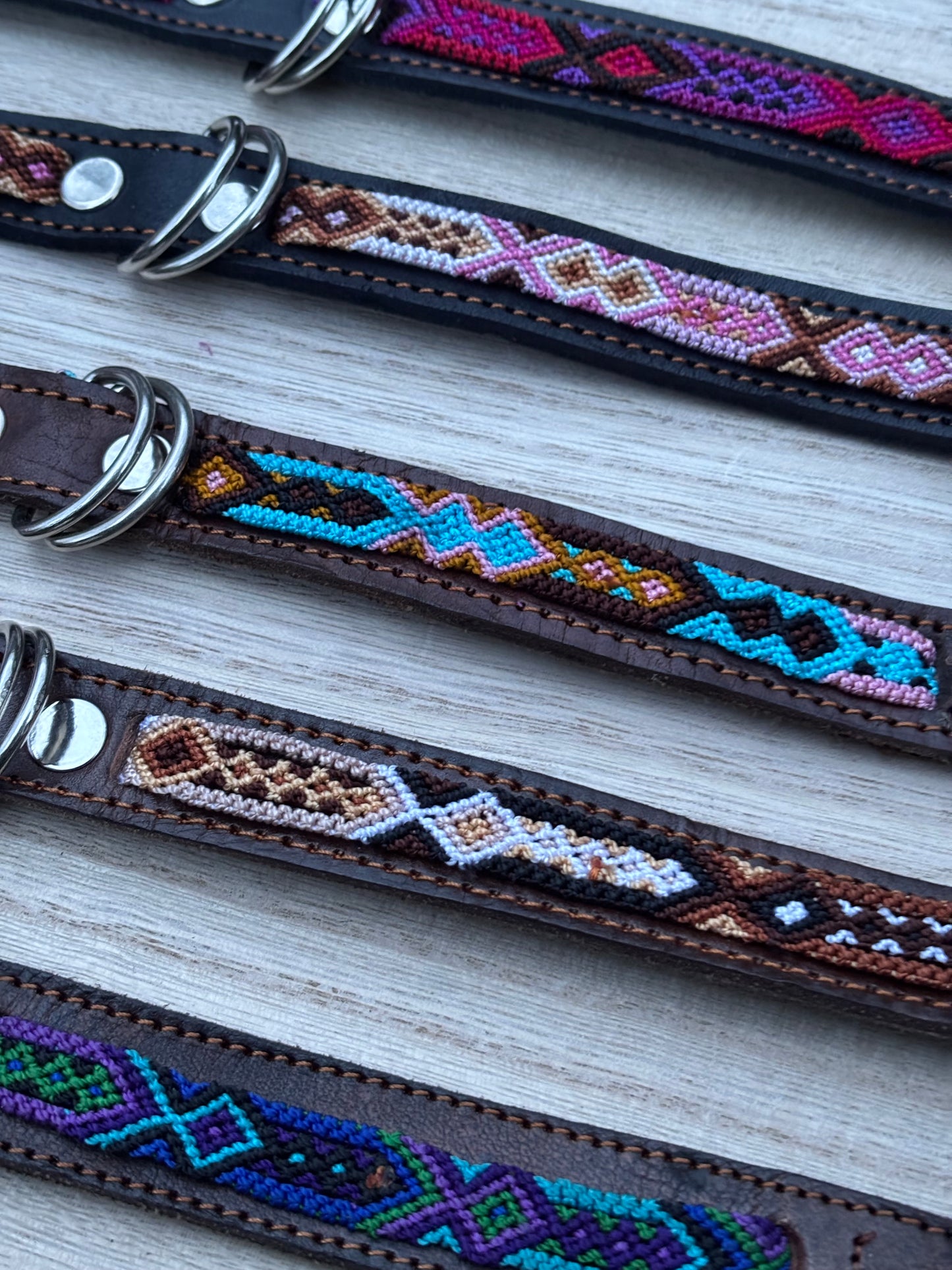 Medium (40cm) Partial Embroidered Leather Collars