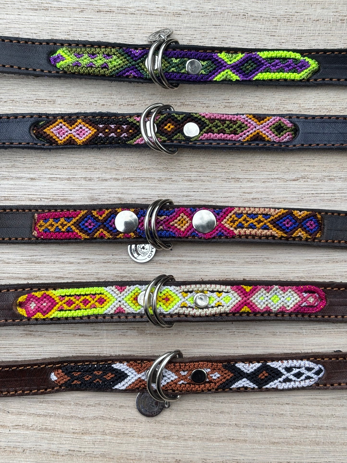 Small Plus (35cm) Partial Embroidered Leather Collars