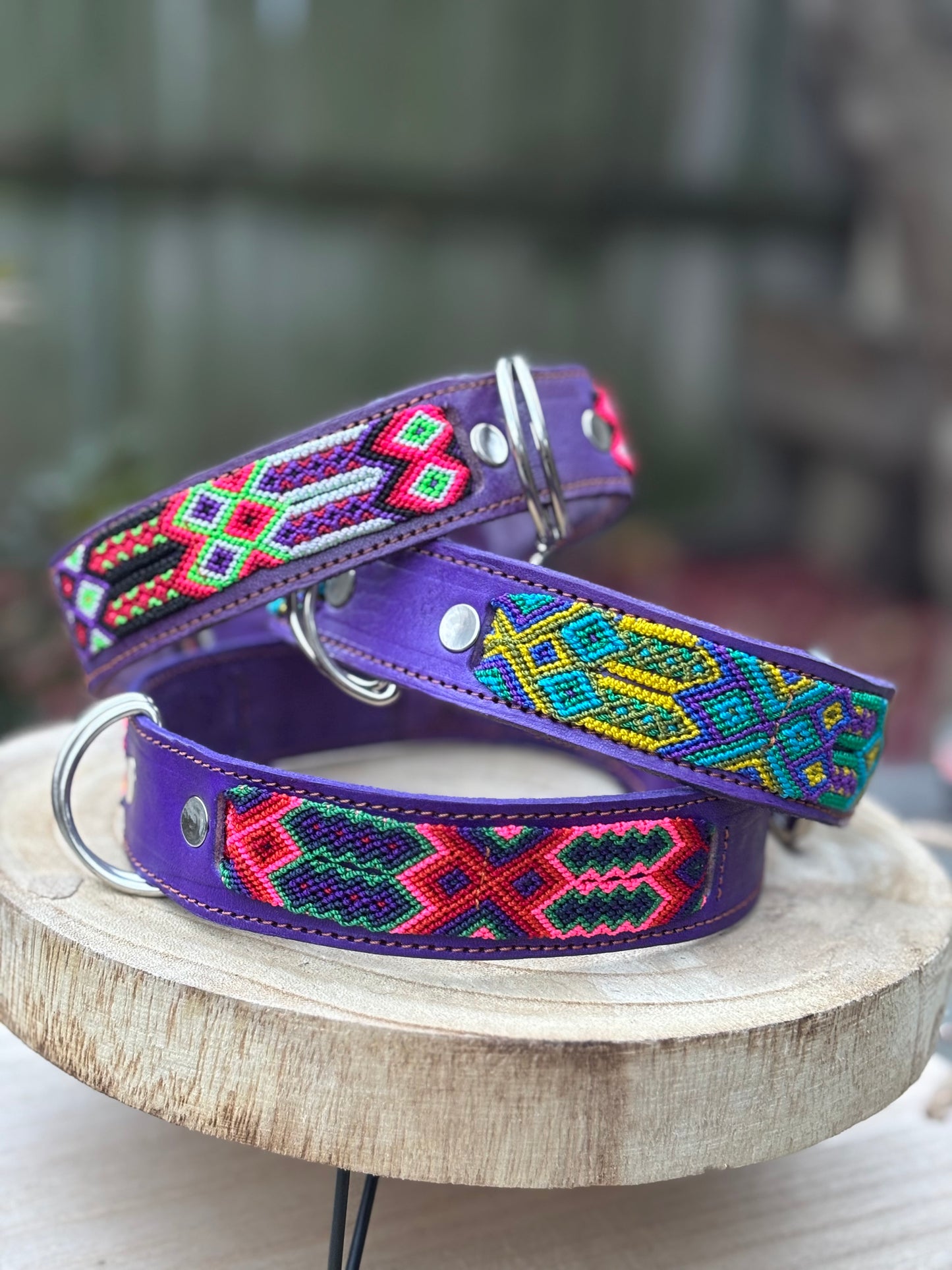 Large (50) Partial Embroidered Leather Collars