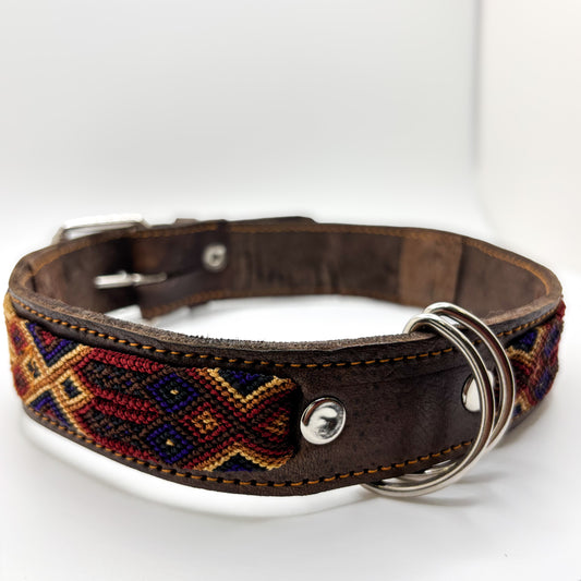 Montaña – XL (55cm) Hand Embroidered Leather Dog Collar
