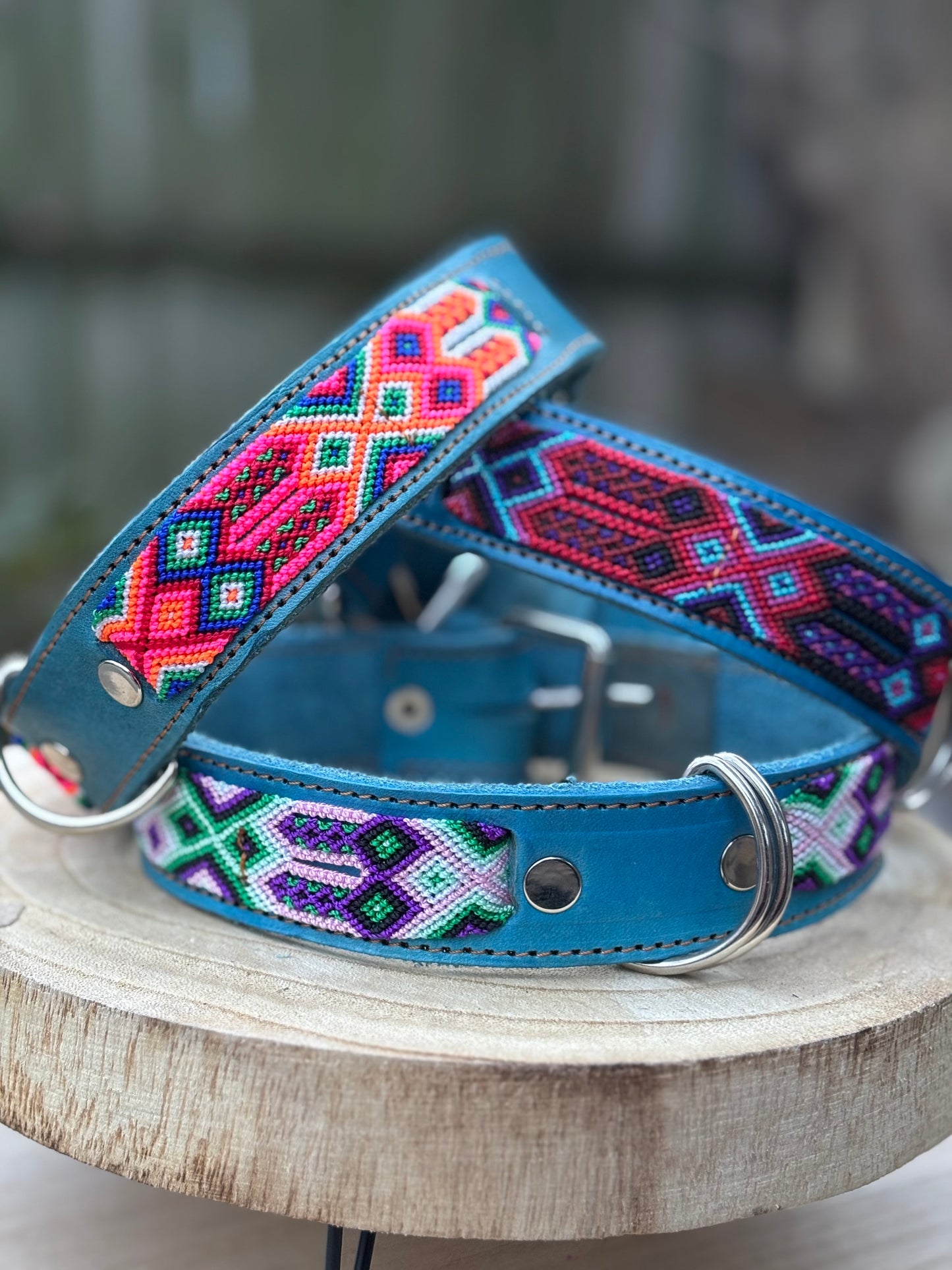 Large (50) Partial Embroidered Leather Collars